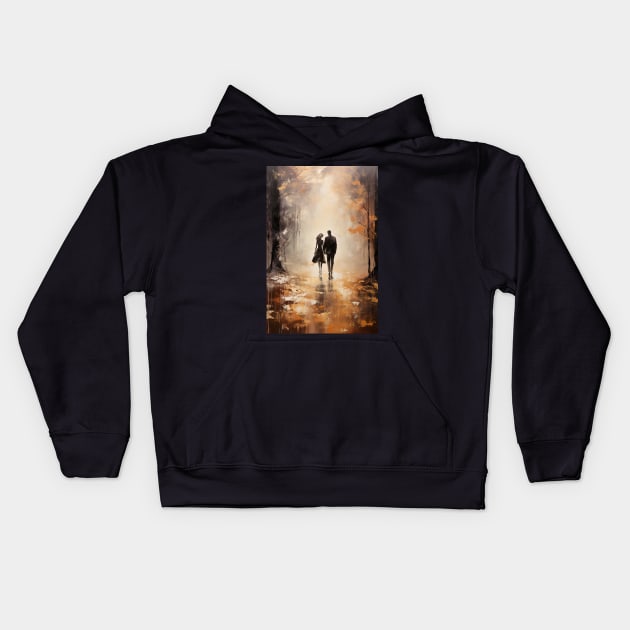 Walk into the woods at golden hour ! Kids Hoodie by UmagineArts